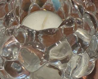 Orrefors Raspberry Votive Candle Holder