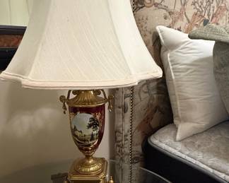 French Ormolu and Sèvres Style Porcelain Figural Table Lamp
