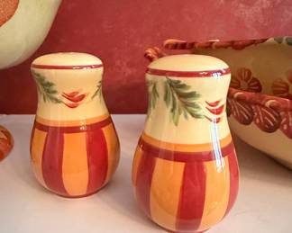Gail Pittman Siena Pattern Ceramic Salt and Pepper Shaker Set