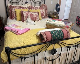Victorian-Style Black Iron Spindle Bed Frame