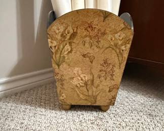 Vintage Florentine Style Floral Wastebasket