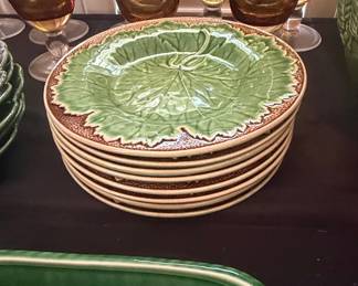 Vintage Bordallo Pinheiro Majolica Cabbage Leaf Plate