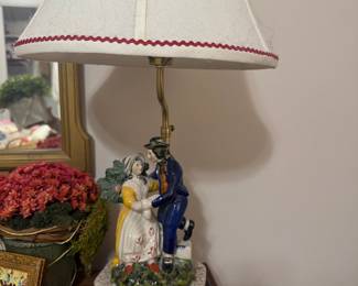 Staffordshire 'Sailor's Farewell' Figural Table Lamp
