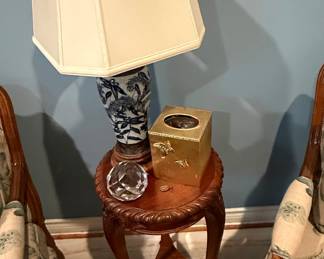 Louis XV Style Carved Wood Round Accent Table