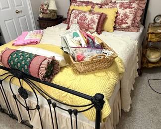 Victorian-Style Black Iron Spindle Bed Frame