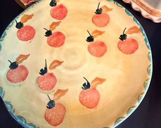 Hand-Painted Italian-Style Fruit Motif Ceramic Plates