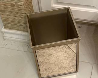 Palazzo Wastebasket with Antiqued Mirror Finish