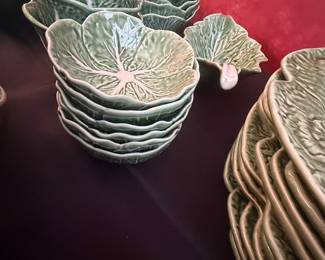 Bordallo Pinheiro Green Cabbage Leaf Ceramic Tableware