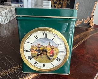 Roger Lascelles Golf at St. Andrews Tea Tin Clock