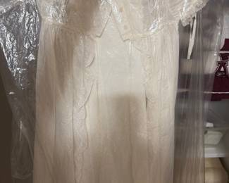 Vintage White Cotton Lace Christening Gown Set