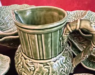 Bordallo Pinheiro Green Grape Leaf Pitcher