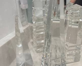 Set of 3 Crystal Obelisks