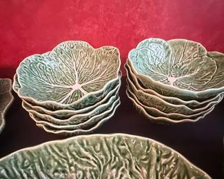 Bordallo Pinheiro Cabbage Leaf Bowls - Set of 6