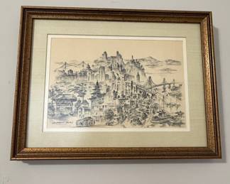 Alec Stern "San Francisco Fantasy" Etching