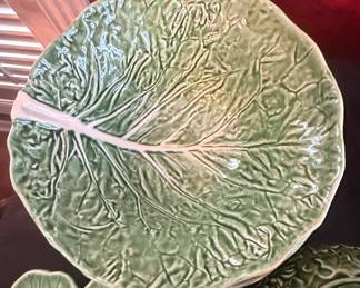 Bordallo Pinheiro Cabbage Leaf Ceramic Bowls