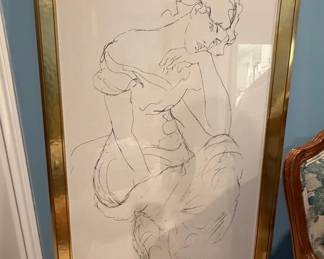 Egon Schiele Style Seated Female Figure Print