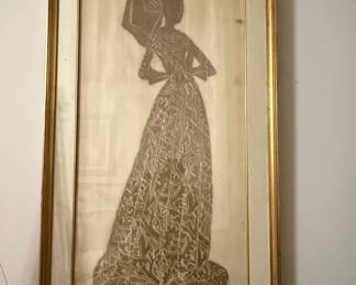 Vintage Brass Rubbing of Lady Margaret Bernard Peyton
