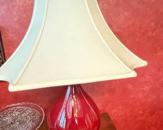 Red Ceramic Ginger Jar Table Lamp