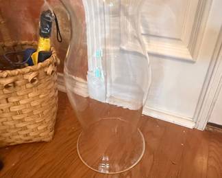 Large Clear Glass Hurricane Vase