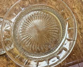 Indiana Glass Diamond Point Footed Candy Dish with Lid