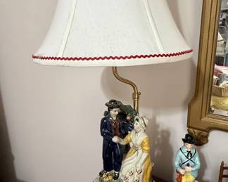 Staffordshire 'Sailor's Farewell' Figural Table Lamp