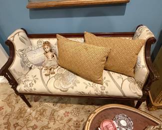 Victorian Revival Upholstered Settee