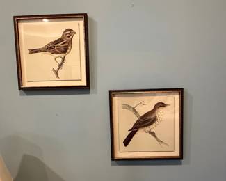 Vintage "Reed Bunting" and "Song Sparrow" Bird Prints