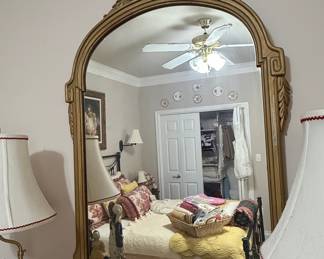 Vintage Baroque-Style Ornate Gold Arch Wall Mirror
