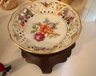 Vintage Schumann Bavaria Reticulated Floral Bowl