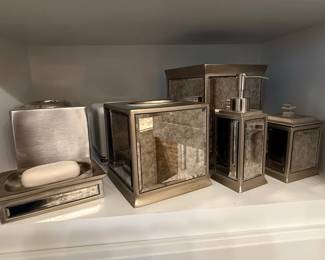 Kassatex Palazzo Collection Mirrored Bathroom Accessory Set