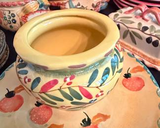 Gail Pittman Hand-Painted Ceramic Sugar Bowl