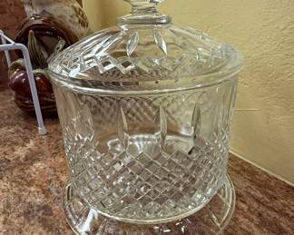 Indiana Glass Diamond Point Footed Candy Dish with Lid