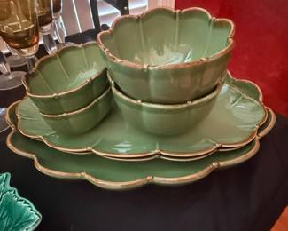 Green Ceramic Scalloped Serving Set - Southern Living At Home