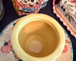 Gail Pittman Hand-Painted Ceramic Sugar Bowl