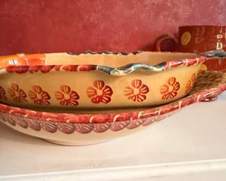 Italica ARS Hand-Painted Ceramic Grape Motif Serving Bowl