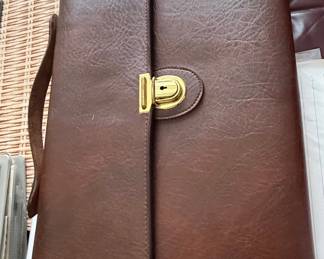 Vintage Brown Leather Portfolio Briefcase