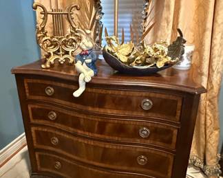 Vintage Mahogany Bow Front Chest of Drawers