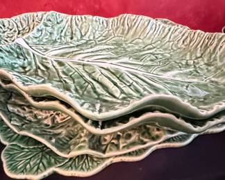 Bordallo Pinheiro Cabbage Leaf Serving Platters
