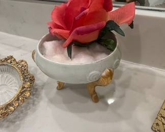 Lefton Porcelain Footed Bowl with Roses