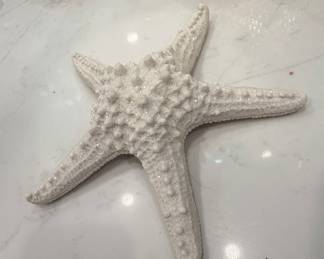 White Glittered Knobby Starfish Figurine