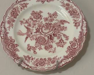 Vintage Floral Transferware Plates - Set of 5