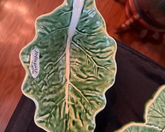 Bordallo Pinheiro Cabbage Leaf Gravy Boat with Underplate
