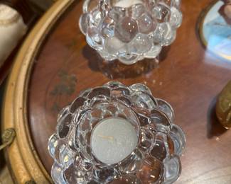 Orrefors Raspberry Votive Candle Holder