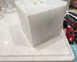 Handcrafted Onyx Square Tissue Box Cover