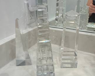 Set of 3 Crystal Obelisks