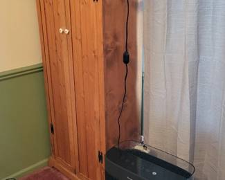 Pine cabinet.  Honeywell air purifier 