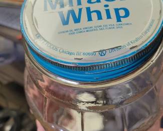 Vintage miracle whip glass jar