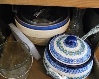 Polish pottery.  Large mixing bowls