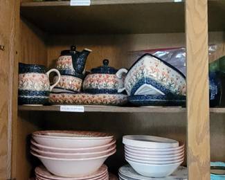 Dishes.  Polish pottery