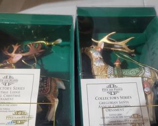 Fitz and Floyd reindeer ornaments 
